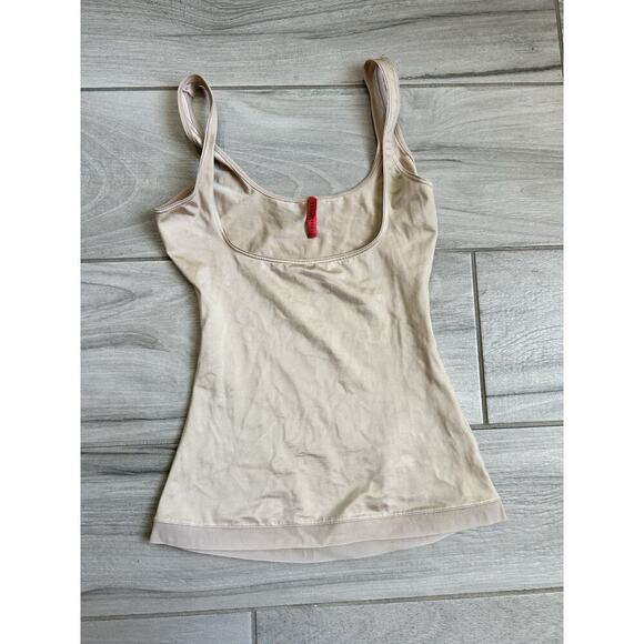 spanx woman beige/ nude ( size medium ) shaping/ slimming scoop neck tank top - Picture 1 of 3